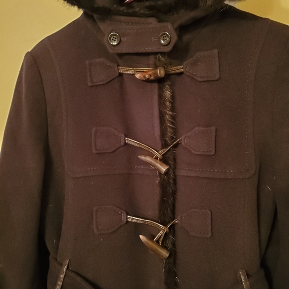 Lambswool and Muskrat fur Duffle Coat - Picture 2 of 16